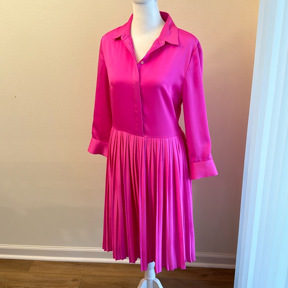 Banana Republic Pink pleated shirt dress